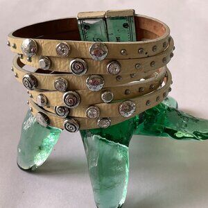 Brighton Leather Thea Cream Wrap Bracelet Retired